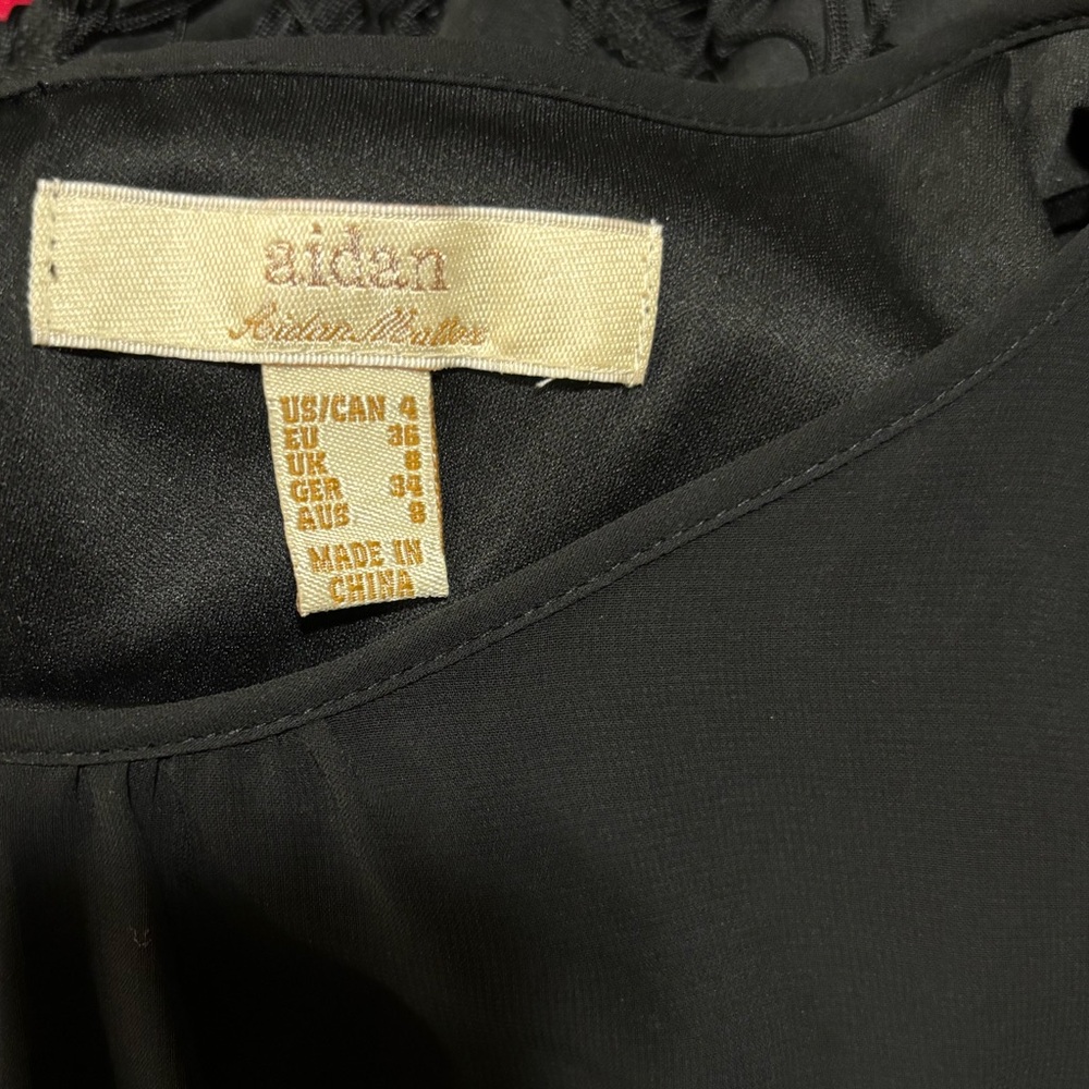 Aiden by Aiden Mattox Fringe Detail Chiffon Blouson Dress - Picture 10 of 13